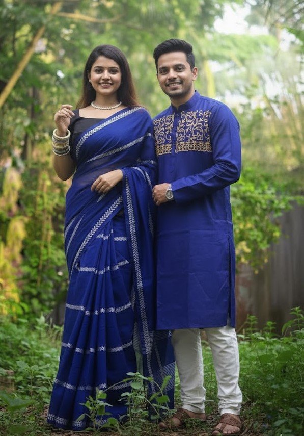 নতুন মায়াবী হাফসিল্ক কাপল সেট